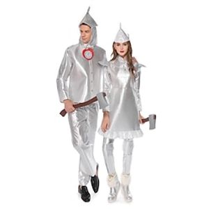 The Wizard of Oz Tin Man Halloween Group Couples Costumes Men's Women's Movie Cosplay Cosplay Costumes Silver Costume Halloween Carnival Masquerade Polyester Lightinthebox