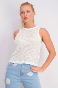 Womens Knitted Top  Off White