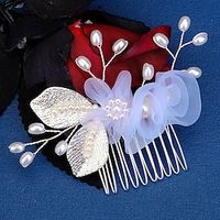 Hair Combs Headpiece Imitation Pearl Alloy Wedding Cocktail Retro Wedding With Faux Pearl Pure Color Headpiece Headwear Lightinthebox - thumbnail