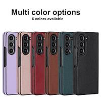 Phone Case For Samsung Galaxy Z Fold 5 Z Fold 4 Z Fold 3 Back Cover Ultra Thin Shockproof Retro TPU PU Leather Lightinthebox