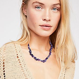 Women's Men's Choker Necklace Chain Necklace Handmade Friends Vertical / Gold bar Gemini Lucky Faith Unique Design Fashion Punk Hip Hop Stone Alloy Blue Purple Blushing Pink Green White 38 cm Necklace miniinthebox