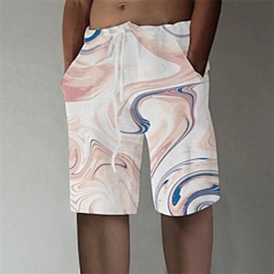 Men's Designer Stylish Straight Shorts 3D Print Elastic Waist Short Pants Sports Outdoor Daily Optical Illusion Abstract Cotton Blend Comfort Breathable Mid Waist Pink S M L XL XXL / Summer miniinthebox Men's Designer Stylish Straight Shorts 3D Print Elastic Waist Short Pants Sports Outdoor Daily Optical Illusion Abstract Cotton Blend Comfort Breathable Mid Waist Pink S M L XL XXL / Summer miniinthebox