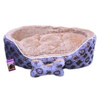 Coco Kindi Leopard Pattern Washable Oval Shape Fur Bed For Dogs & Cats - Size 3