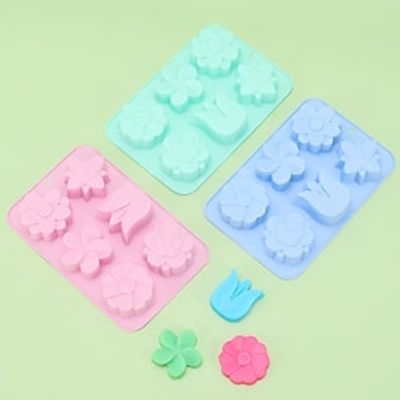 Silicone Fancy Soap Molds 6 Cavity Handmade Flowers Shaped Pans for Cake Chocolate Cupcake Mold Fondant Shape Decorating Ice Cube Brownie Pudding Making Trays-6 Styles Flowers Lightinthebox
