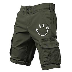 Men's Cargo Shorts Multiple Pockets Graphic Smile Printed Outdoor Short Sports Classic Micro-elastic Shorts Lightinthebox