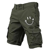 Men's Cargo Shorts Multiple Pockets Graphic Smile Printed Outdoor Short Sports Classic Micro-elastic Shorts Lightinthebox - thumbnail