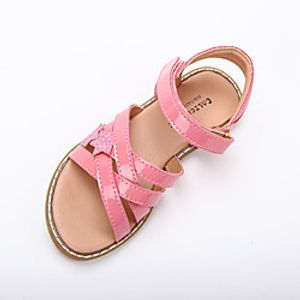 Girls' Sandals Bohemian Style Flat Roman Shoes PU Lace up Little Kids(4-7ys) Daily Beach Home Buckle Sequin Pink Summer / TPR (Thermoplastic Rubber) miniinthebox