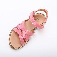 Girls' Sandals Bohemian Style Flat Roman Shoes PU Lace up Little Kids(4-7ys) Daily Beach Home Buckle Sequin Pink Summer / TPR (Thermoplastic Rubber) miniinthebox - thumbnail