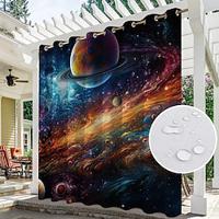 Waterproof Outdoor Curtain Privacy, Outdoor Shades, Sliding Patio Curtain Drapes, Pergola Curtains Grommet 3D Galaxy For Gazebo, Balcony, Porch, Party Lightinthebox