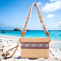 Women's Crossbody Bag Shoulder Bag Clutch Wristlet Straw Daily Holiday Beach Braided Strap Large Capacity Multi Carry Patchwork National Totem Almond Black Khaki Lightinthebox