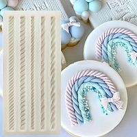 Braided Rope Silicone Mold, Kitchen DIY Dessert Chocolate Mold, Fondant Cake Baking Tool, Long Strip Lace Decoration Mold Lightinthebox - thumbnail