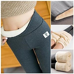 Women's Basic Comfort Daily Home Leggings Pants Solid Colored Full Length Black Gray miniinthebox