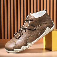 Men's Boots Retro Handmade Shoes Walking Casual Daily Leather Comfortable Booties  Ankle Boots Loafer Black Brown Spring Fall Lightinthebox - thumbnail
