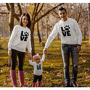 Family Look Tops Letter Print White Adorable Matching Outfits Lightinthebox