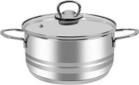 Prestige Infinity Stainless Steel Induction Compatible Covered Stockpot, 3 Ltr, 20 cm, Silver, PR77374
