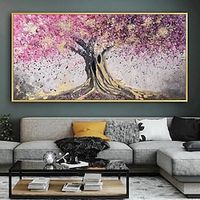 Mintura Handmade Abstract Tree Flowers Oil Paintings On Canvas Wall Art Decoration Modern Picture For Home Decor Rolled Frameless Unstretched Painting Lightinthebox - thumbnail