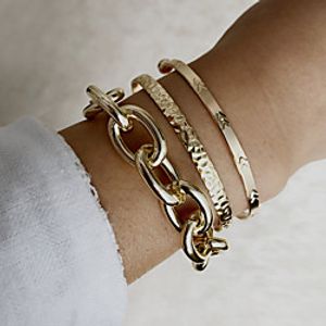 Women's Chain Bracelet Cuff Bracelet Friendship Bracelet Layered Fashion Birthday Love Luxury Unique Design Fashion Punk Trendy Alloy Bracelet Jewelry Gold For Christmas Party Evening Prom Beach miniinthebox