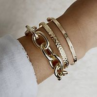 Women's Chain Bracelet Cuff Bracelet Friendship Bracelet Layered Fashion Birthday Love Luxury Unique Design Fashion Punk Trendy Alloy Bracelet Jewelry Gold For Christmas Party Evening Prom Beach miniinthebox - thumbnail
