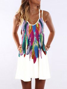 Round Neck Print Shift Dress