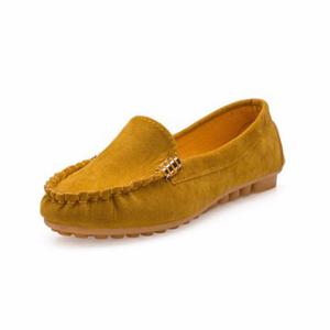 Suede Metal Slip On Pure Color Flat Casual Moccasin