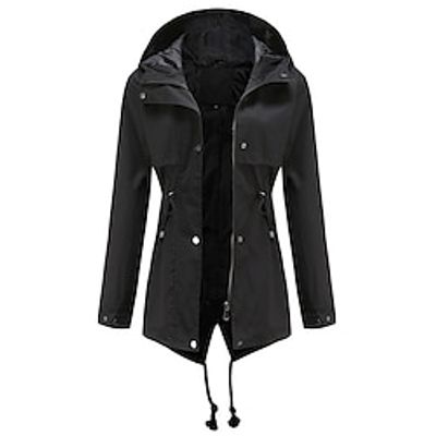 Women's Rain Jacket Waterproof Raincoat Hooded Trench Coat Spring Outdoor Windbreaker Hiking Lightinthebox