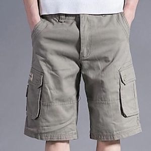 Men's Cargo Shorts Shorts 6 Pocket Plain Comfort Outdoor Daily Going out Cotton Blend Fashion Streetwear Black Yellow miniinthebox