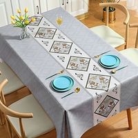 Waterproof Tablecloth PVC Oilproof Rectangle Table Cloth Table Cover for Party, Family Dining, Restrant miniinthebox - thumbnail
