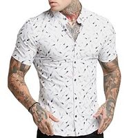 Men's Shirt 3D Print Graphic Patterned Turndown Street Daily 3D Button-Down Short Sleeve Tops Casual Fashion Comfortable White Lightinthebox - thumbnail