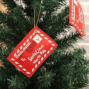 10PCS Christmas Envelope Christmas Tree Pendant Non-woven Envelope Creative Card Decoration Wedding Christmas Decorations Red Envelope Lightinthebox