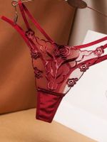 Mesh Floral Sexy Thong Ultra-thin Panties - thumbnail