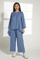 Moistreet Blue Cey Mélange Fabric Top And Pants Sett (XS, S, M, L, XL, XXL)