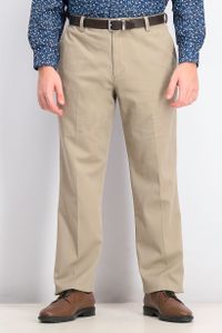 Mens Easy Classic Fit Khaki Stretch Pants  Timber Wolf