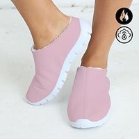 Women's Mules Slip-Ons Plus Size Sporty Mules Daily Fleece Lined Winter Flat Heel Round Toe Closed Toe Plush Casual Comfort Walking Cloth Loafer Black Pink Blue miniinthebox - thumbnail