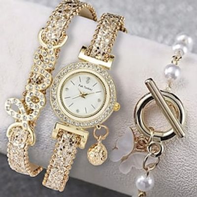 Women's Quartz Watches Quartz Butterly Style Modern Style Butterfly Cute Analog Blushing Pink miniinthebox