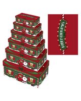 Homesmiths Christmas Oblong Santa Cabin Set of 6