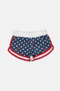 Toddler Girls Polka Dots Pull On Shorts  Navy Combo