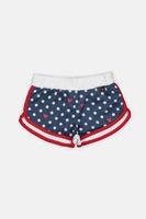 Toddler Girls Polka Dots Pull On Shorts  Navy Combo - thumbnail