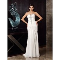 Mermaid  Trumpet Evening Gown Elegant Dress Party Wear Sweep  Brush Train Sleeveless Strapless Chiffon with Rhinestone Ruched 2023 Lightinthebox - thumbnail
