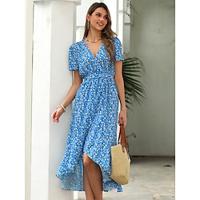 Women's Chiffon Dress Paisley Ruched Asymmetrical Long Dress Maxi Dress Sleeveless Summer Lightinthebox