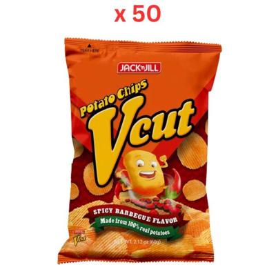 Jack N Jill V Cut Potato Chips Spicy Barbecue 60G Pack of 50
