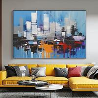 Handmade Oil Painting Canvas Wall Art Decoration Abstract Architectural Landscape for Home Decor Rolled Frameless Unstretched Painting Lightinthebox