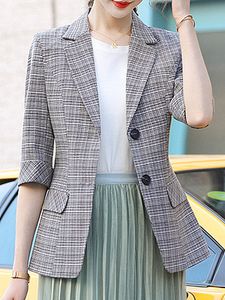 Tempered Plaid Collar Blazer