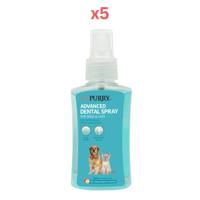 Purry Advanced Dental Spray For Dogs And Cats Peach Flavor - 100Ml (Pack of 5)
