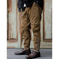 Men's Trousers Chinos Chino Pants Casual Pants Pocket Leg Drawstring Solid Color Comfort Soft Full Length Formal Daily Fashion Streetwear Khaki Micro-elastic Lightinthebox