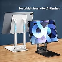 Tablet Stand Portable Foldable Adjustable Phone Holder for Desk Compatible with iPad iPad Pro Tablet Phone Accessory miniinthebox - thumbnail