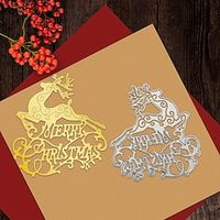 1pc Merry Christmas Letters Metal Die Cuts Merry Christmas Words Stencils Deer Cutting Dies Cut For Card Making Paper Dies Scrapbooking Supplies Lightinthebox - thumbnail