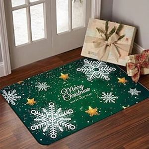 Household and Commercial Christmas Floor Mats Red Festive Cross Border Christmas Decoration Floor Mats Entry Non Slip Foot Mats Lightinthebox