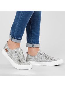 Light Wash Flat Round Toe Casual Sneakers