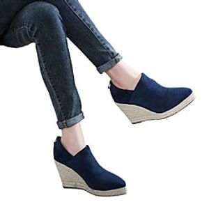 european and american wedges women 202 autumn and winter new style deep mouth fashion pointed toe thick-soled straw high heels ankle boots cross-border Lightinthebox