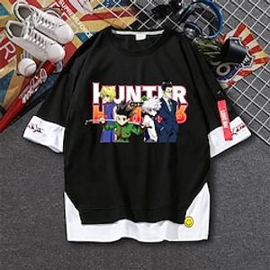 Inspired by Hunter X Hunter Hisoka Gon Freecss Killua Zoldyck T-shirt Cartoon 100% Polyester Anime Fake two piece Harajuku Street Style T-shirt For Men's / Women's / Couple's miniinthebox
